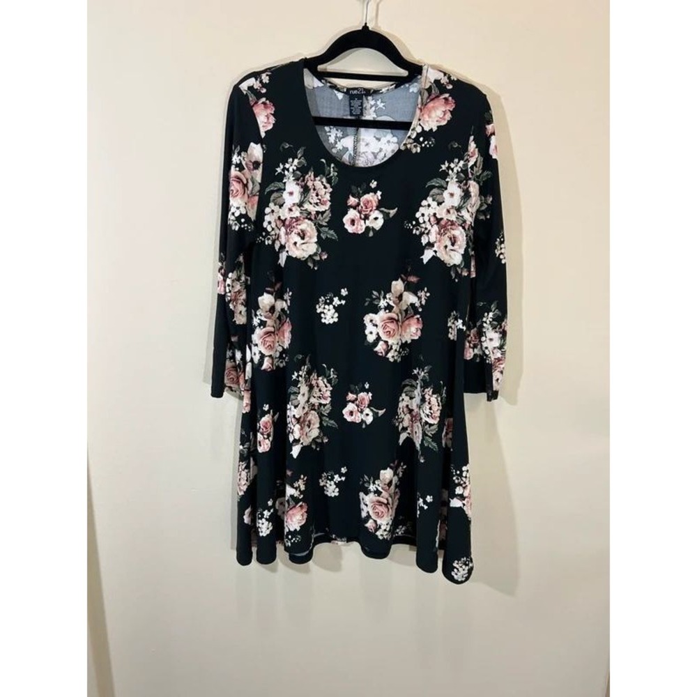 rue21 Floral Mini Dress Medium Black